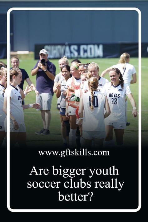 The Controversial Truth: Are Bigger Soccer Clubs Really Better? Learn when to go from rec to select soccer. Big club, better training? Not always true! Dive into the controversial world of soccer training and find out why a smaller club might provide your child a better training environment and growth opportunities than a bigger, more expensive club!    #youthsoccer #recsoccer #clubsoccer Travel Soccer, Soccer Trainer, Training At Home, Club Soccer, Sports Psychology, College Soccer, Youth Soccer, Soccer Coaching, Soccer World