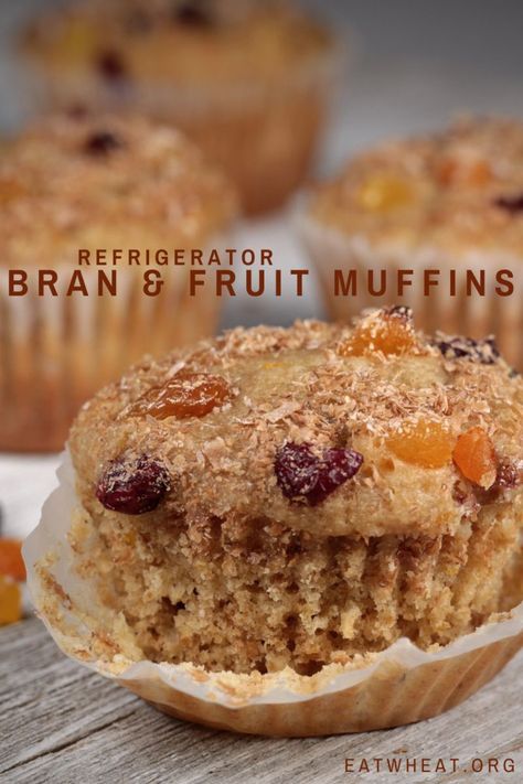 Looking for something to spice up your breakfast? You can't go wrong with these whole grain refrigerator bran and fruit muffins! Fruit Muffins Healthy, Fruit Muffins, Wheat Bran, Muffins Healthy, Wheat Cereal, Bran Cereal, Bran Muffins, Healthy Muffins, Orange Zest