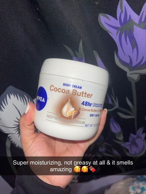 Nivea cocoa body butter 🥰 #bodycream #cocoabutter #selfcare #nivea Nivea Cocoa Butter Body Lotion, Vanilla Scented Products, Be His Peace, Cocoa Butter Body Cream, Cocoa Body Butter, Cocoa Butter Body Lotion, Butter Body Cream, Smell Like A Snack, Cocoa Butter Lotion