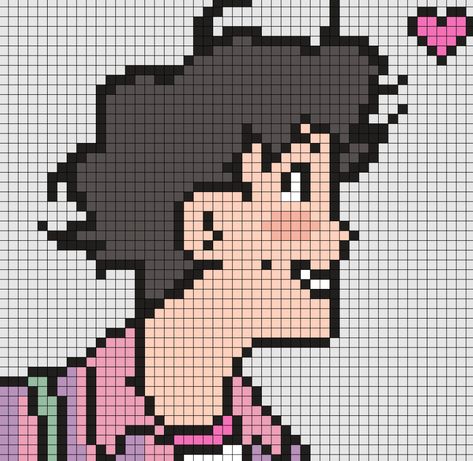 Heathers The Musical Perler Beads, Heartstopper Cross Stitch, Heartstopper Alpha Pattern, 2 Color Pixel Art, Heartstopper Perler Beads, Charlie Spring, Modele Pixel Art, Kandi Cuffs, Easy Pixel Art