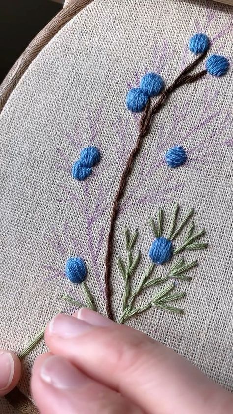 hlesliedesign on Instagram: Juniper branch stitching on this quiet Sunday 🌲 Juniper Embroidery, Juniper Branch, Clothes Embroidery, Clothes Embroidery Diy, Felt Crafts Diy, Embroidery Diy, Embroidery Videos, Embroidery On Clothes, Floral Baby