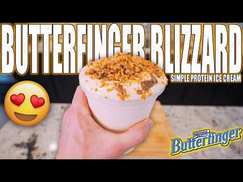 ANABOLIC BUTTERFINGER BLIZZARD | Simple High Protein Ice Cream Recipe - YouTube Butterfinger Ice Cream, High Protein Ice Cream, Anabolic Recipes, Protein Ice Cream Recipe, High Protein Foods, Protein Ice Cream, Ice Cream Recipe, Cookie Dough Cafe, High Protein Recipes