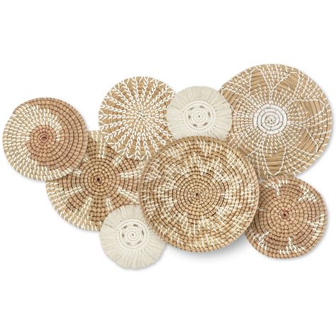 PRICES MAY VARY. Embellish Your Space: basket wall decor set is a desirable alternative to artwork and prints, which will add elegance texture and create a modern natural aesthetic feeling to your space Abundant to Choose: you will receive 8 pieces of woven wall baskets in different styles, the sizes vary from 7.8 inch to 11.8 inch, suitable for wall decorating use, the quantity and sizes are enough for your daily needs and replacement demands, you can mix and match them as you need, making your Lucas St, Basket Wall Decor Boho, Boho Wall Basket Decor, Woven Basket Wall Decor, Wicker Wall Baskets, Wicker Wall Decor, Woven Basket Wall, Woven Wall Baskets, African Wall Baskets