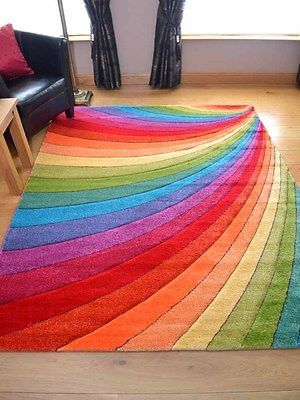 Modern Thick Dense Pile Bright Coloured Rainbow Floor Mat Rugs Long Hall Runners Rainbow Rugs, Rainbow Kitchen, Long Hall, Rainbow Bedroom, Rainbow Rug, Rainbow Room, Carpet Rugs, Beige Carpet, Floor Carpet