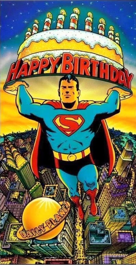 Superman Happy Birthday, Men Humor, Happy Birthday Wishes For Him, Happy Birthday For Him, Superman Birthday, Happy Birthday Man, Birthday Greetings Funny, Birthday Greetings Friend, Happy Birthday Art