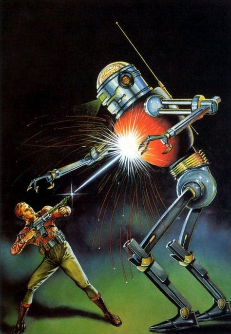 The Mad Robot (1943) by Robert Fuqua | Flickr - Photo Sharing! Star Wars Questions, Science Fiction Artwork, 70s Sci Fi Art, Arte Peculiar, Scifi Fantasy Art, Science Fiction Illustration, Retro Robot, Classic Sci Fi, Arte Robot