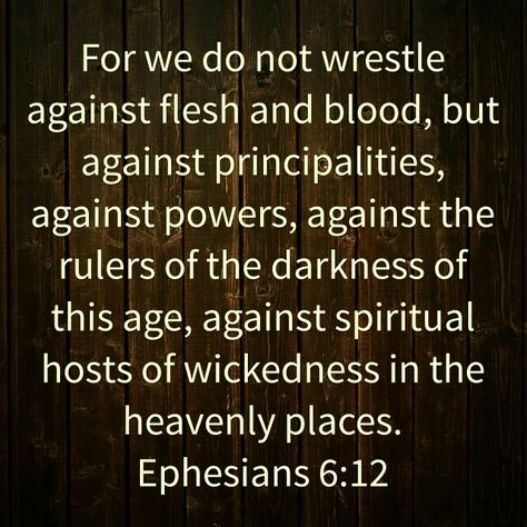 We're not fighting against people, our battle is against a spiritual enemy. Our Battle Is Not Against Flesh, Battle Quotes, Warfare Prayers, Ephesians 6 12, Spiritual Warfare Prayers, Bad Spirits, Heavenly Places, Flesh And Blood, Spiritual Warfare