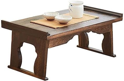 Bay Window Desk Bed Small Table Retro Tea Table Tatami Table Coffee Table Floor Table Low Table Foldable Desk (Color : Brown, Size : 60x34x27cm) Living Room Zen, Tatami Table, Japanese Tea Table, Japanese Dining Table, Rectangle Living Room, Living Room Antique, Table Retro, Japanese Table, Zen Tea