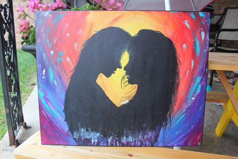 art #lovewins art abstract silhouette acrylic painting lesbian lovers passionate kiss drip by TheVisualCanvas on Etsy https://www.etsy.com/listing/242576929/art-lovewins-art-abstract-silhouette Lesbian Paintings Canvases, Silhouette Acrylic Painting, 2024 Drawing, Abstract Silhouette, Acrylic Painting Inspiration, Lesbian Art, Cute Canvas Paintings, Art Of Love, Art Attack