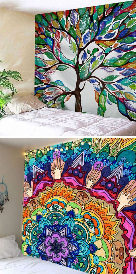 home decor ideas:Wall Tapestries Mandala Nature, Diy Wand, Decor Ikea, Bedroom Master, Chic Rug, Trendy Living Rooms, Natural Home Decor, Bedroom Boho, Cool Ideas