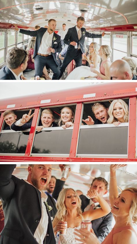 Wedding School Bus, London Bus Wedding, Party Bus Photoshoot, Wedding Party Bus Photos, Party Bus Wedding Photos, Party Bus Wedding, Wedding Party Bus, Bus Photoshoot, School Bus Party