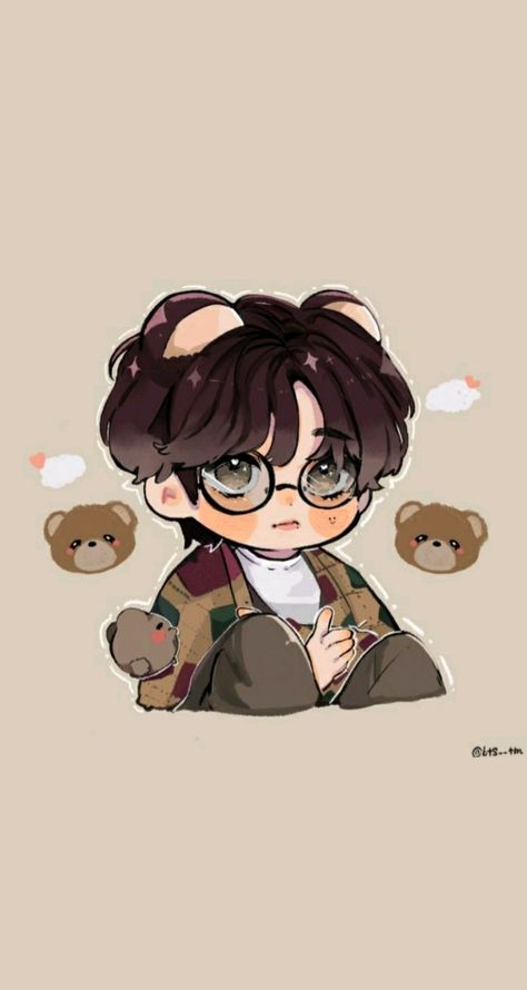 Taehyung Cartoon Wallpaper, Taehyung Anime Wallpaper, Kim Taehyung Cartoon, Bts Chibi Cute Taehyung, Taehyung Chibi, Taehyung Anime, Chibi Aesthetic, Bts Thailand, Taehyung Cute