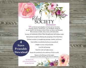 Relief Society Bookmarks Declaration and Purpose of Relief | Etsy Relief Society Declaration Printable, Relief Society Declaration, Young Women Theme Printable, Relief Society Birthday, Young Women Theme, Lds Relief Society, Home Classroom, Relief Society Activities, Lds Young Women