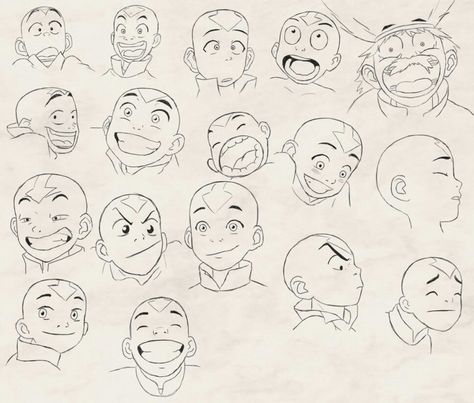 Expressions Study, The Last Airbender Characters, Facial Expressions Drawing, Expression Sheet, Avatar The Last Airbender Art, Avatar Characters, Bd Comics, Drawing Expressions, Avatar Aang