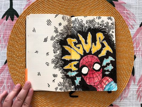 Sketchbook Starting Page Ideas, Bookmark Drawing Ideas, Drawing Ideas Spiderman, Bookmark Drawing, Sketch Book Cover, Journal Cover Page, Bullet Journal Cover, Bullet Journal Ideas Templates, Bullet Journal Cover Page