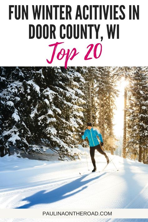 Planning a winter getaway to Wisconsin? Winter in Door County is magical! From fun winter sports and outdoor activities to winter festivals with ice sculpting competitions, there are so many amazing things to do in Door County in winter! This guide covers all the best winter activities in Door County to make the most of the season. #Wisconsin #Winter #DoorCounty #WisconsinWinter #DoorCountyGetaways #DoorCountyWinter #WinterActivities #WinterSports #WinterFestivals #WinterGetaways Wisconsin Winter, Door County Wi, Winter Travel Destinations, Door County Wisconsin, Wisconsin Travel, Winter Door, In Door, Winter Festival, Winter Getaway