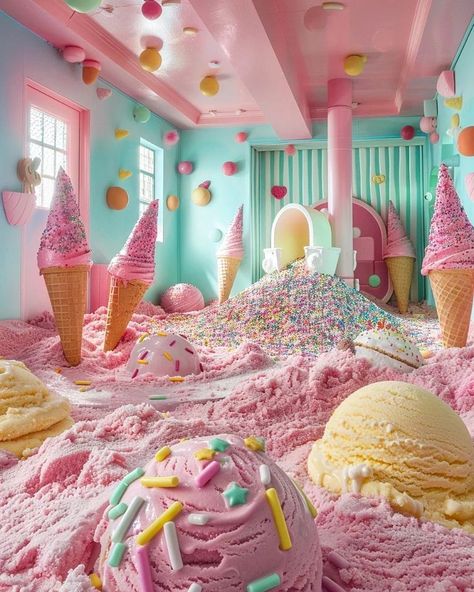 Candy Room, Funky Aesthetic, Cream Room, Retail Architecture, Rose House, Fantasy Furniture, Cute Pastel Wallpaper, Rainbow Aesthetic, Space Pictures