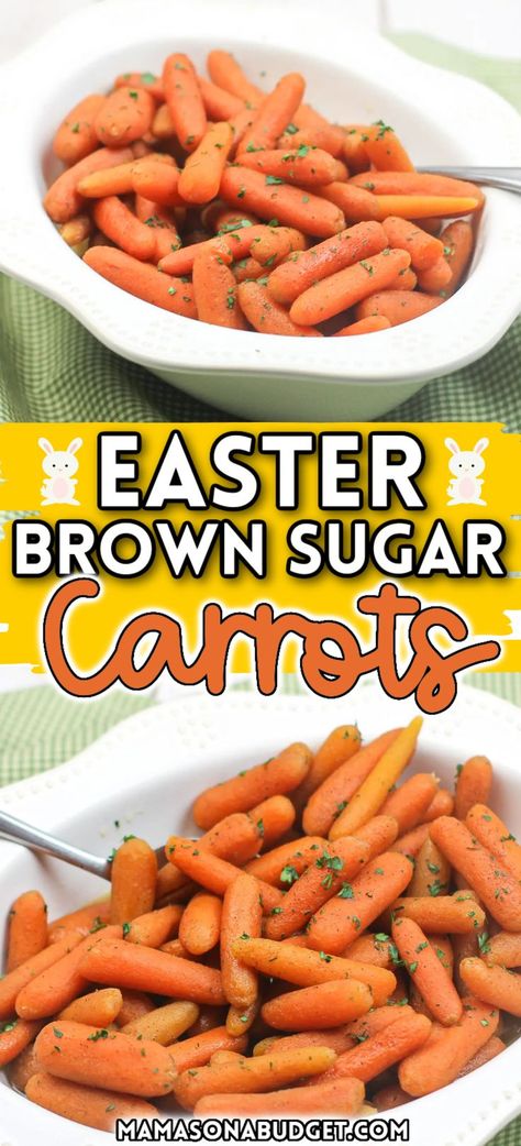 Slow Cooker Brown Sugar Carrots are tender baby carrots cooked in a sweet brown sugar and honey glaze. They make the perfect side dish for dinner or holiday meals. Easter Lunch Recipes, Carrots Cooked, Brown Sugar Carrots, Honey Carrots, Sugar Carrots, Easter Appetizers, Easter Breakfast, Easter Desserts Recipes, Glazed Carrots