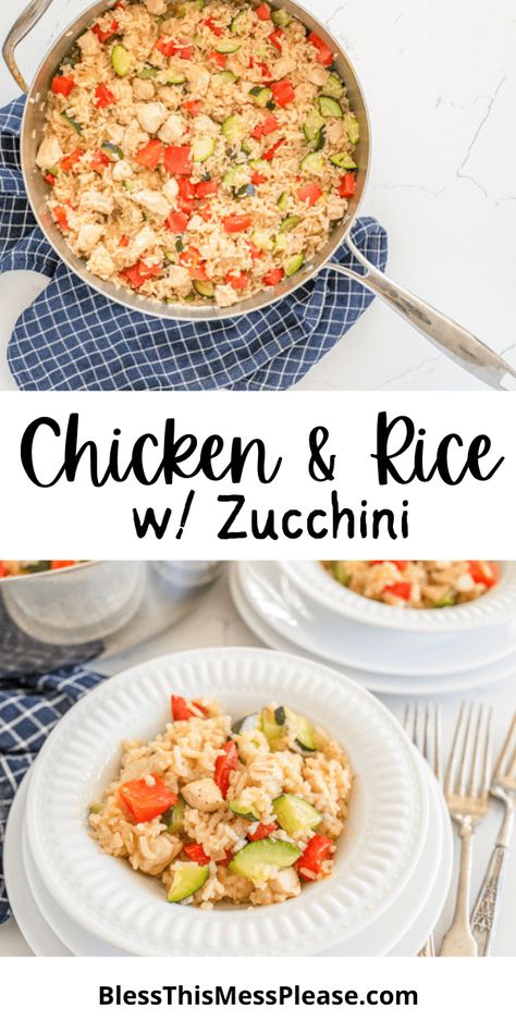 Chicken Zucchini And Rice, Stovetop Chicken And Rice, Chicken Zucchini Rice, Rice With Zucchini, Zucchini And Rice, Chicken Zucchini Recipes, Rice Dinners, Zucchini Rice, Quick Chicken Dinner