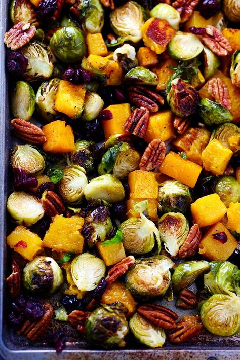 Maple Roasted Brussels Sprouts and Butternut Squash Brussels Spouts, Brussels Sprouts And Butternut Squash, Brussel Spouts, Squash Butternut, The Recipe Critic, Recipe Critic, Roasted Brussel, Roasted Brussels Sprouts, Vegan Holidays