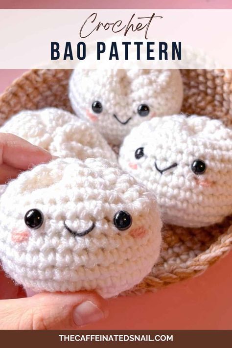 My Crochet Bao Pattern is a great addition to any play kitchen! And best of all you can learn about different food cultures too. You can make a crochet bao toy in under 30 minutes! Bao Bun Crochet Pattern Free, Crochet Dumpling Pattern Free, Crochet Bao Dumpling Free Pattern, Dumpling Crochet Pattern, Crochet Dumpling, Food Crochet Pattern, Crochet Food, Diy Crochet Projects, Play Food