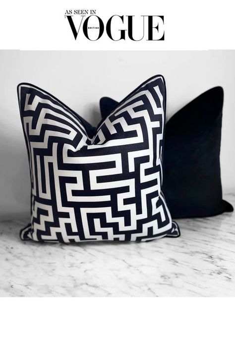 Black And White Cushions, Jaguar Animal, Black And White Pillows, Geometric Cushions, Black Pipe, Black And White Fabric, Geometric Star, Black Sofa, White Cushions