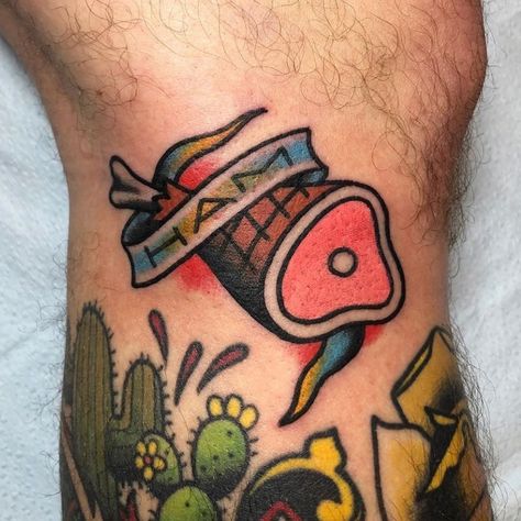 Hot Stuff Tattoo on Instagram: “Ham @jon.sanford  #hotstufftattoo #ham #westasheville #ashevilletattoo #traditionaltattoo” Ham Tattoo, Hot Stuff Tattoo, Rock Tattoo, Tattoo Inspo, Future Tattoos, Tattoo On, Tattoos And Piercings, Jesus Fish Tattoo, Wedding Inspo