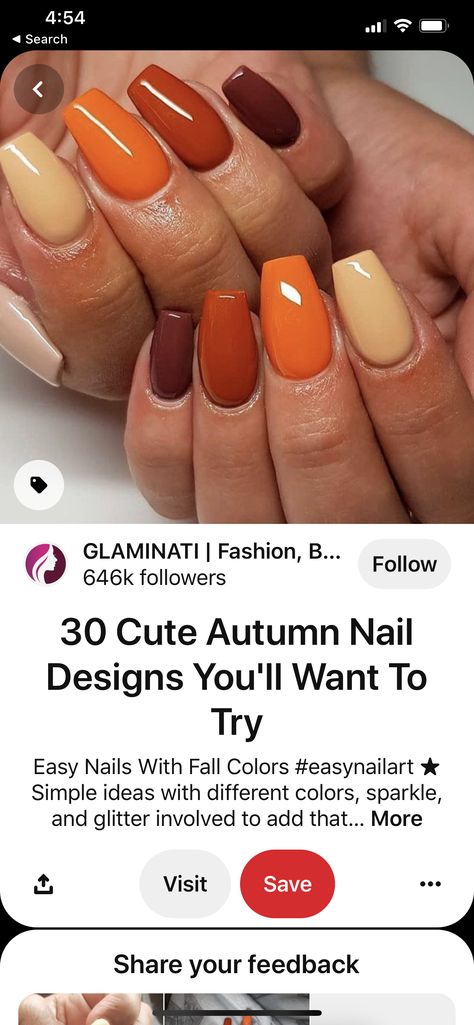 Fall Nails Browns And Oranges, Nail September Colors, Gel October Nails, Demure Halloween Nails, Gel Nails August 2023, Cute Fall Colors For Nails, October Nails Solid Color, Going Into Fall Nails, Fall Color Nails Autumn Gel Designs