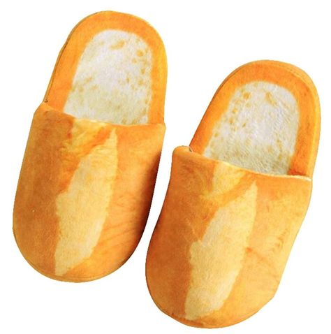 "Hahahha, oh.... wait, I need this!" —you, in like two minutes. Funny Slippers, French Baguette, Cute Slippers, Warm Home, Gag Gifts Funny, Winter Slippers, Warm Slippers, Home Shoes, Loaf Bread