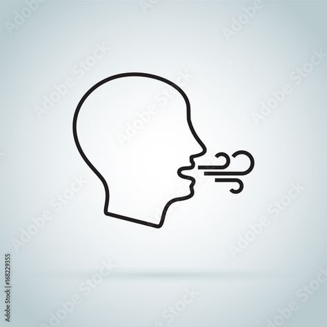 Stock Image: Breathing icon. Having breath difficulties. Health Care: checking breath or suffering respiration problems Shortness Of Breath Causes, Clear Your Sinuses, Brain Models, Shortness Of Breath, Family Doctors, Dating Tips For Women, Lungs, Brain, Health Care