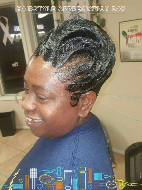 Finger Waves Updo, Updo Black Hair, Finger Waves Natural Hair, Black Hair History, Hair History, Finger Waves Short Hair, Lisa Hair, Short Hair Designs, Finger Wave Hair