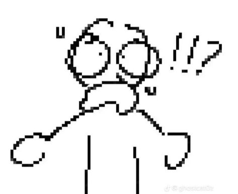 Drawing Pixel Art, Shocked Reaction, Goofy Doodles, Silly Images Drawing, Shock Meme, Shocked Emoji, Silly Doodles, Drawing Meme, Shocked Face