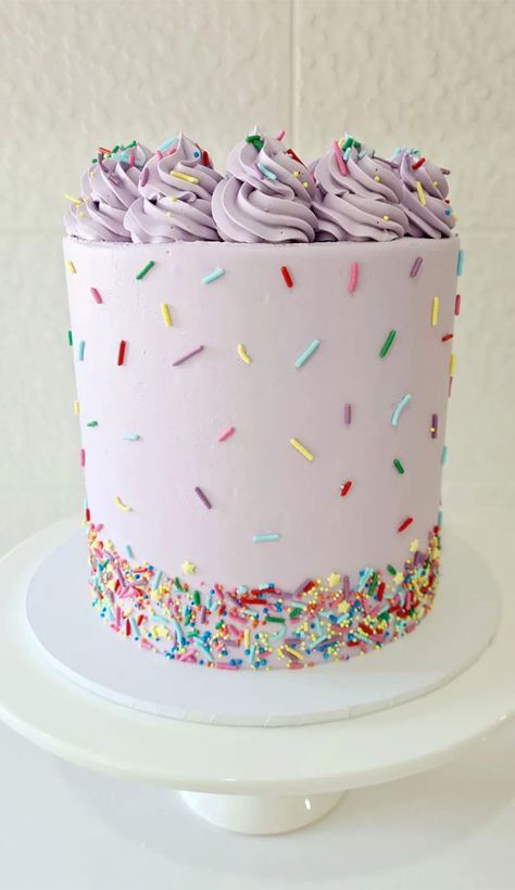 sprinkle cake, funfetti cake, confetti cake, simple confetti cake, simple sprinkle cake, first birthday sprinkle cake, colorful birthday cake, sprinkle birthday cake Purple Sprinkle Birthday Cake, Simple Sprinkle Cake, 2 Sweet Cake Ideas, Sweet One Birthday Cake Smash, Simple Sprinkle Birthday Cake, Pastel Sprinkle Cake, Sprinkled With Love Cake, A Sweet One Birthday Cake, First Birthday Sprinkle Theme