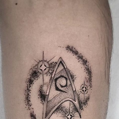 Star Trek Delta Tattoo, Delta Tattoo, February 3, Fine Line Tattoos, Line Tattoos, Star Trek, Tattoo Ideas, Tattoos, Stars