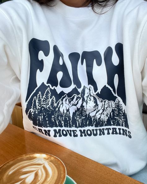 going back to the mountains next week!!!! Jesus Merch, Elevated Faith, Christian Clothes, Jeremiah 1, Faith Can Move Mountains, Christian Shirts Designs, Church Fits, Christian T Shirts, Inspiring Things