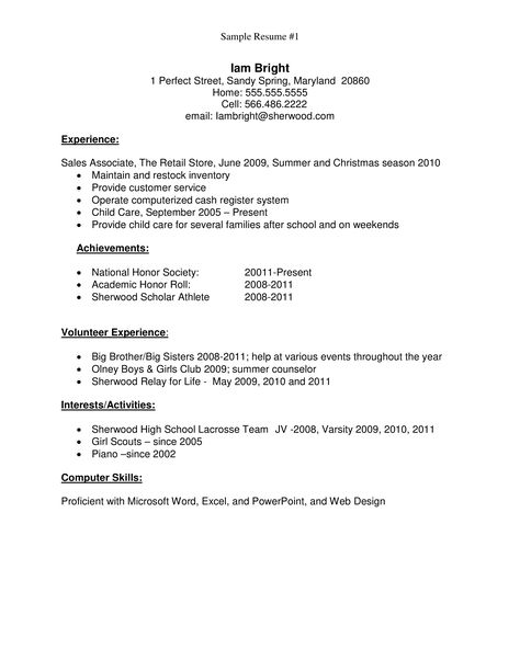 High School Resume Template, First Job Resume, Student Template, Teen Resume, High School Resume, Free Resume Examples, College Resume, Sample Resume Templates, Basic Resume