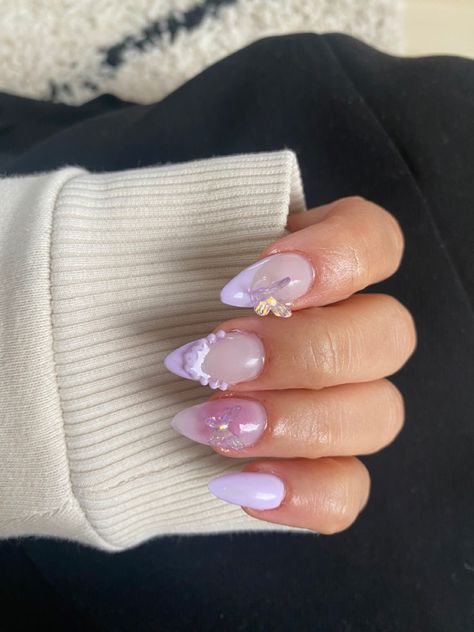 Purple Butterfly Nails, Butterfly Nails, Butterfly Nail, Purple Butterfly, Nails, Purple