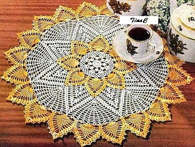 Totally Free Crochet Pattern Blog - Patterns: Free Shaded Colors Pineapple Crochet Doily Pattern Vintage Crochet Doily Pattern, Pineapple Doily, Crochet Table Topper, Free Crochet Doily Patterns, Crochet Dollies, Confection Au Crochet, Pineapple Crochet, Vintage Crochet Pattern, Crochet Vintage