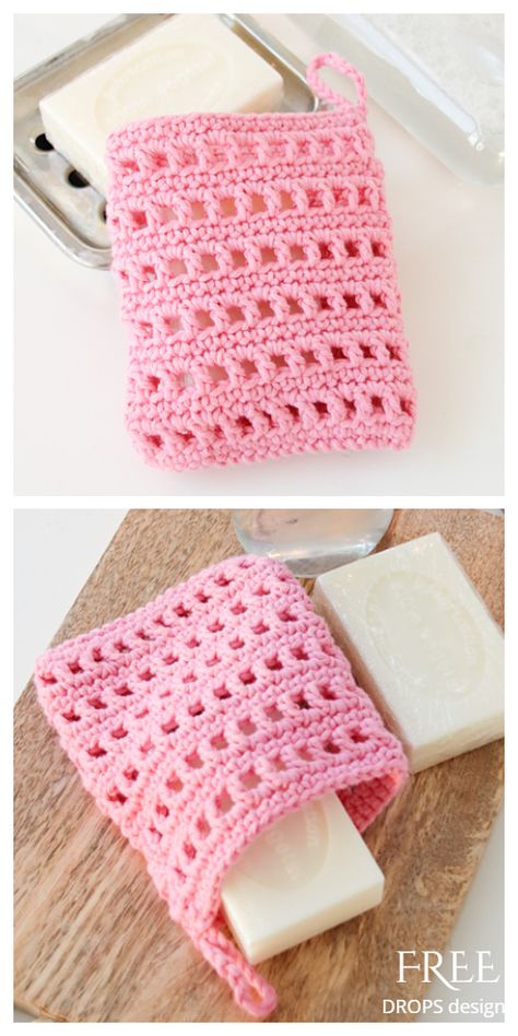 8 Quick Soap Saver Bag Free Crochet Patterns - DIY Magazine Soap Pouches, Magazine Drops, Confection Au Crochet, Soap Bag, Crochet Washcloth, Crochet Pouch, Soap Saver, Crochet Simple, Crochet Dishcloths