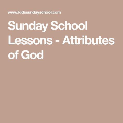 Toddler Bible Crafts, Free Sunday School Lessons, Children Bible, Toddler Bible, Childrens Ministry Curriculum, Children's Church Crafts, Bible Topics, Attributes Of God, Sunday School Kids