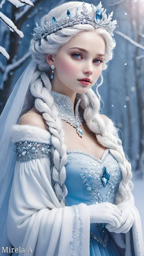 Elsa Photoshoot, Snow Queen Crown, Queen Frostine, Fairytale Photoshoot, Frozen Queen, Mirela Anton, Ice Girls, Winter Princess, Beautiful Art Pictures