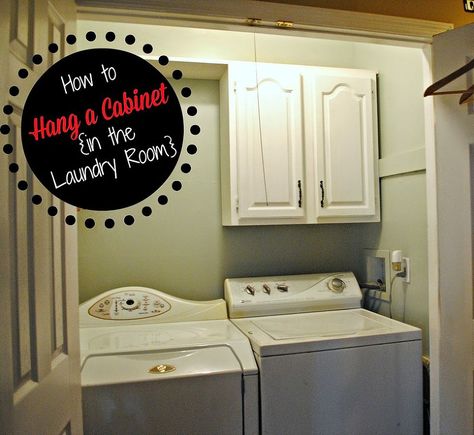 Why didn't we think of this one? Repurpose an old kitchen cabinet for laundry room storage. Hang Kitchen Cabinets, Laundry Room Storage Shelves, Small Laundry Room Organization, Room Storage Diy, Murphy Bed Plans, Room Cabinet, Laundry Room Cabinets, Laundry Room Inspiration, Small Laundry Rooms