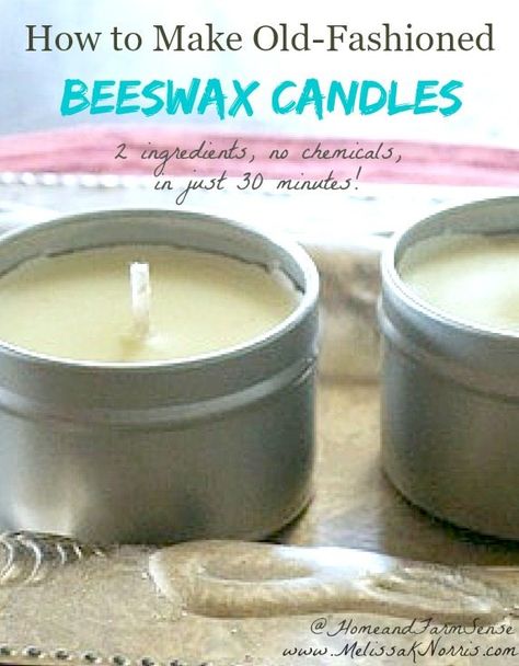 How to make natural beeswax candles with just two simple ingredients. DIY instructions explain which wicks and molds work best, and why I choose not to use essential oils. #beeswax #candles #diycandles #lard Lard Candles, Homemade Beeswax Candles, Melissa K Norris, Candles At Home, Hand Dipped Candles, Candle Making Business, Container Candles, Soap Making Supplies, Being Prepared