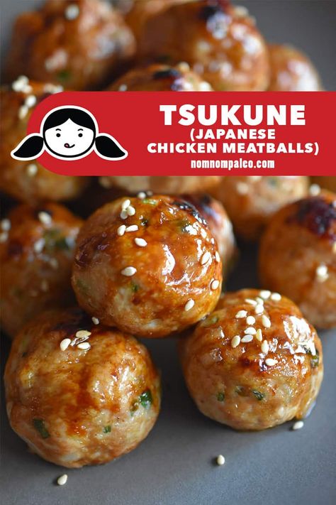 Ground Chicken Meatballs, Japanese Chicken, Grilled Chicken Skewers, Paleo Sides, Nom Nom Paleo, Keto Dinners, Lo Mein, Japanese Recipes, Whole30 Recipes