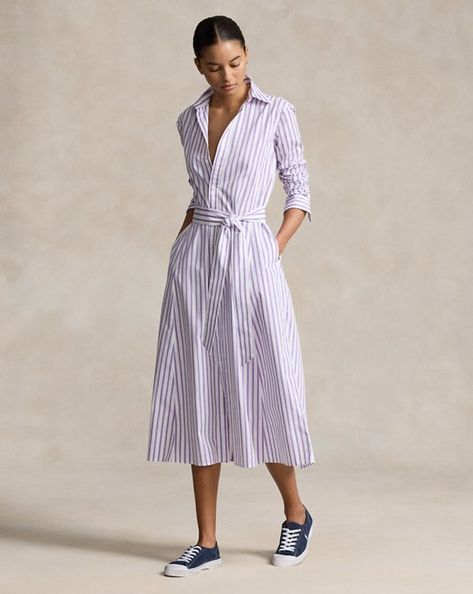 Summer Ralph Lauren, Ralph Lauren Style, Cotton Shirt Dress, Ralph Lauren Purple Label, Shirt Dresses, Work Wardrobe, Style Summer, Shirtdress, Clothes Collection