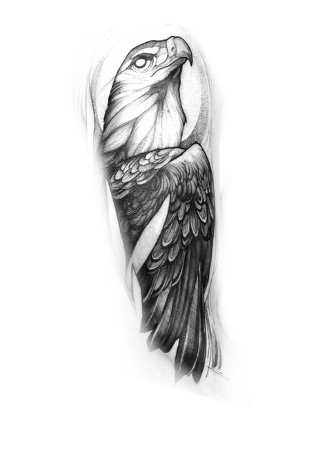 Wolf And Eagle Drawing, Black And Grey Eagle Tattoo, Eagle Tattoo Design, Falcon Tattoo, Dragon Tattoo Arm, Purple Tattoos, Sick Tattoo, Wrist Tattoos For Guys, Arte Grunge