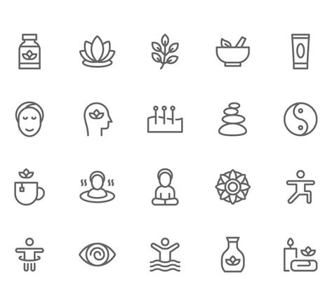 20 Therapy Line Icons Mindfulness Logo, Fitness Icon, Muscle Recovery, Wellness Fitness, Line Icon, Visual Design, Line Design, Business Ideas, Self Improvement