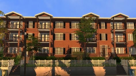 [MJ] Midtown Complex [40x30] | mjsxms on Patreon Sims 4 Beach House, Sims 4 Apartment, Traditional Apartment, Traditional Library, Sims 4 Patreon, Sims Baby, Sims 4 House Plans, Sims 4 House Design, Sims House Plans