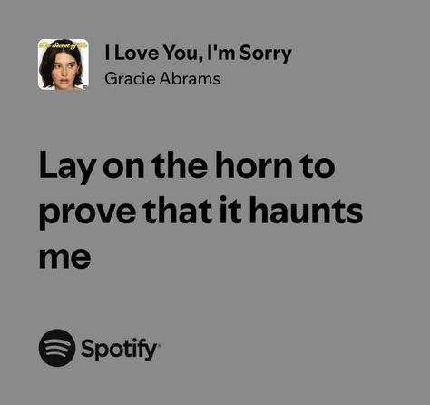 Sorry Lyrics, Lyrics I Love, Meaningful Lyrics, I M Sorry, Spotify Lyrics, Lyric Poster, M Sorry, Gracie Abrams, Im Sorry