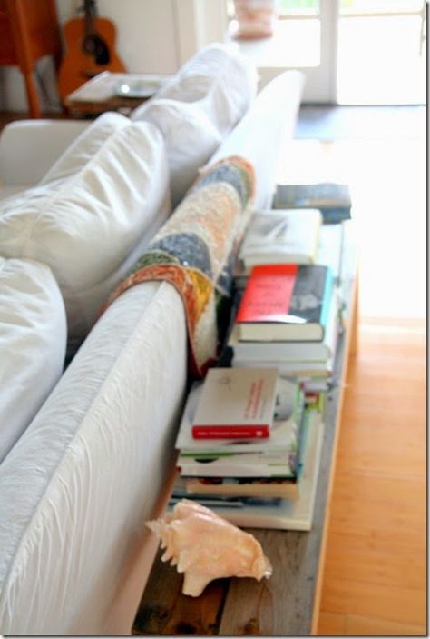 Rustic Bench Behind Sofa, Runner Behind Couch, Low Bookshelf Behind Couch, Back Of Couch Entryway, Wood Bench Behind Sofa, Bench With Books, Long Bench Behind Couch, Low Console Behind Sofa, Low Bench Behind Sofa